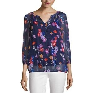 Liz Claiborne floral peasant blouse and cami